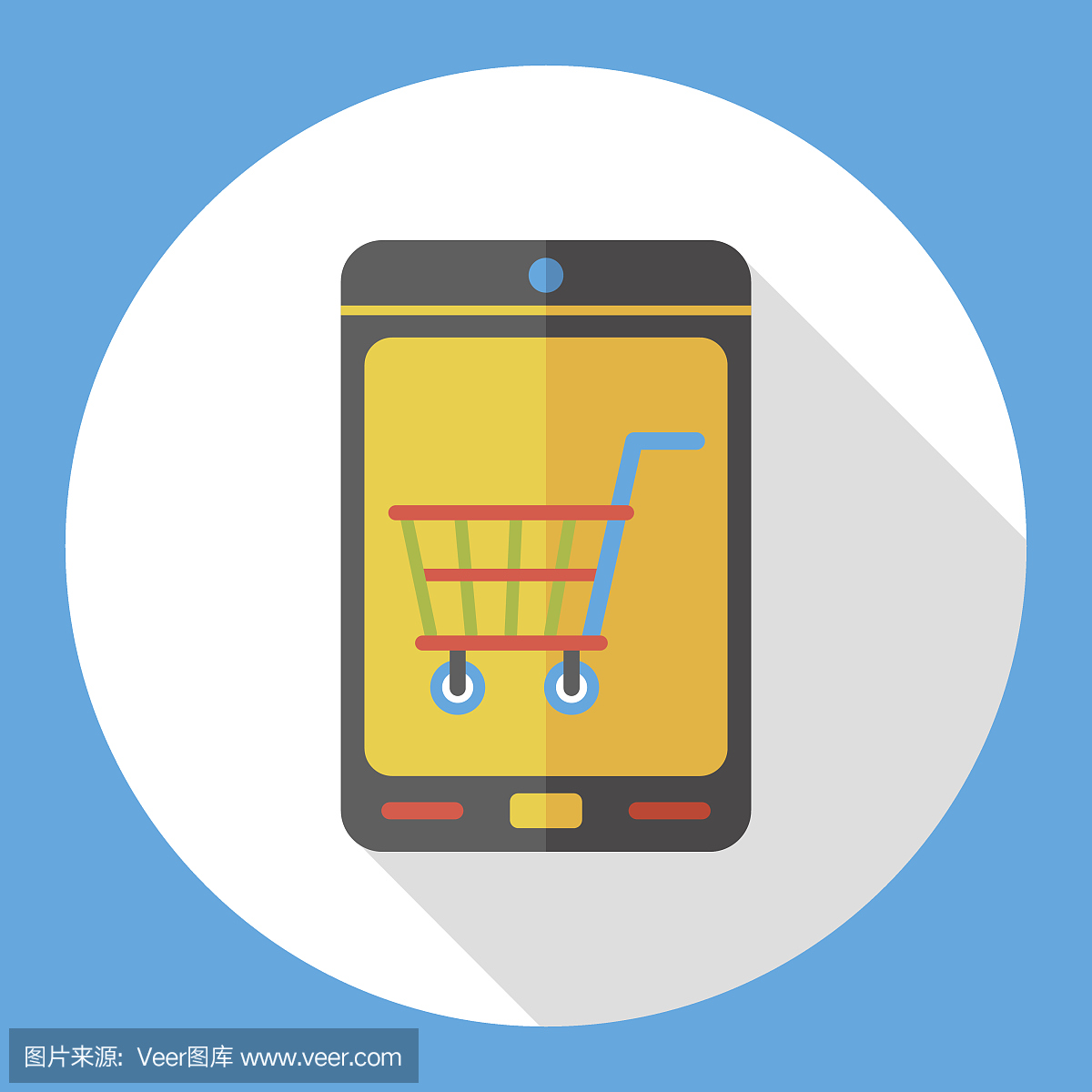 網(wǎng)上購物手機平面圖標(biāo)