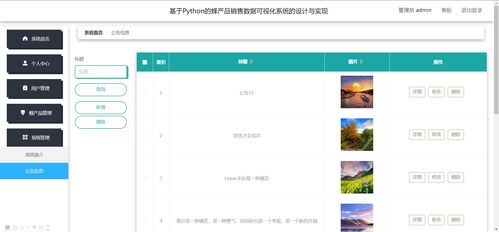 基于python的產品銷售數據可視化大屏系統畢業設計源碼